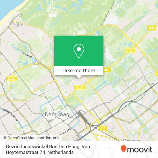 Gezondheidswinkel Ros Den Haag, Van Hoytemastraat 74 Karte