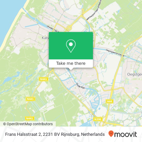 Frans Halsstraat 2, 2231 BV Rijnsburg map