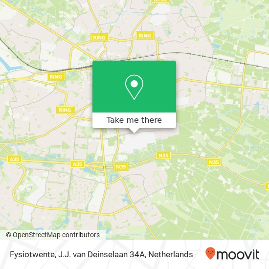 Fysiotwente, J.J. van Deinselaan 34A Karte