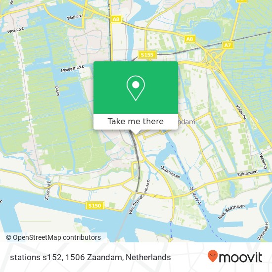 stations s152, 1506 Zaandam Karte