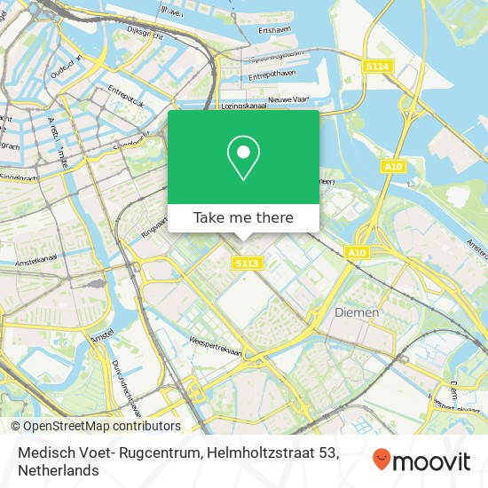 Medisch Voet- Rugcentrum, Helmholtzstraat 53 map