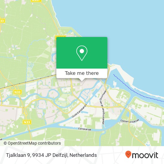 Tjalklaan 9, 9934 JP Delfzijl Karte