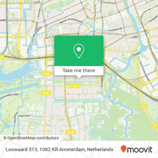 Loowaard 313, 1082 KR Amsterdam map