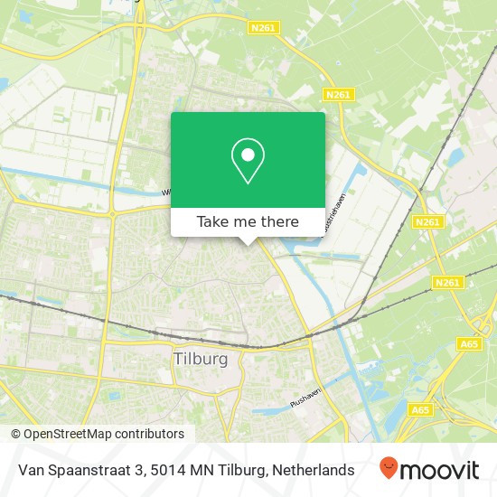 Van Spaanstraat 3, 5014 MN Tilburg map