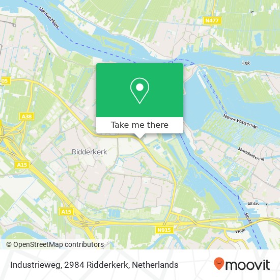 Industrieweg, 2984 Ridderkerk Karte
