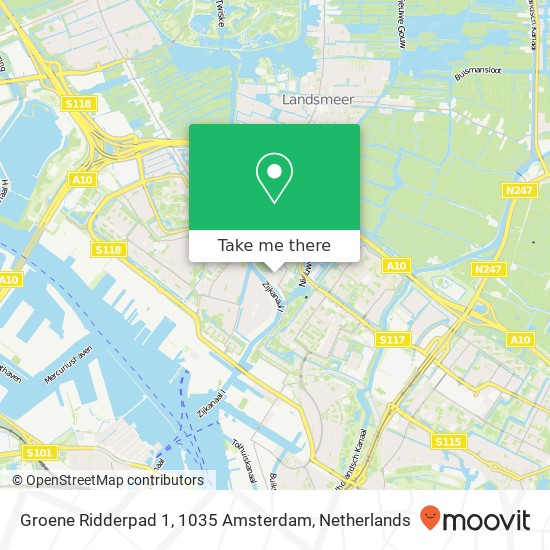 Groene Ridderpad 1, 1035 Amsterdam Karte