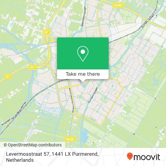 Levermosstraat 57, 1441 LX Purmerend map