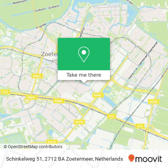 Schinkelweg 51, 2712 BA Zoetermeer map