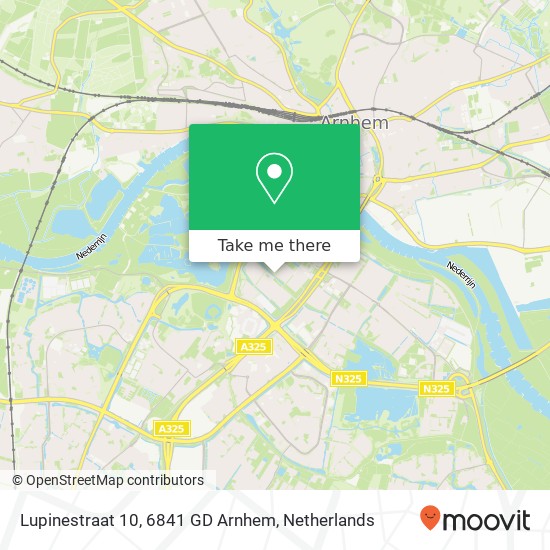 Lupinestraat 10, 6841 GD Arnhem map