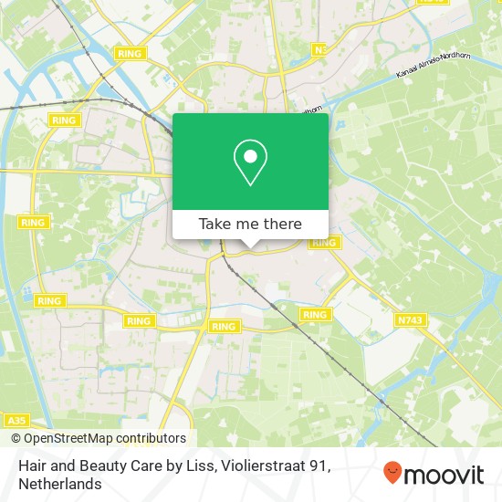 Hair and Beauty Care by Liss, Violierstraat 91 map