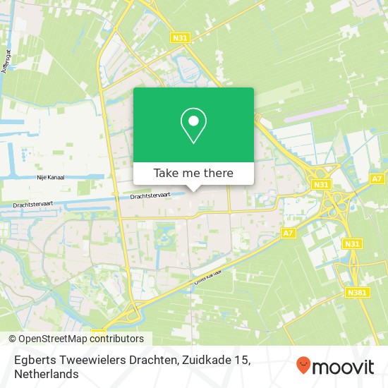 Egberts Tweewielers Drachten, Zuidkade 15 map