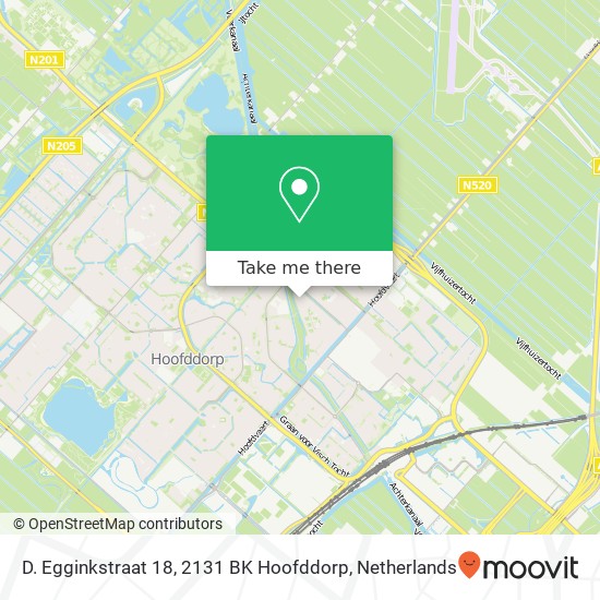 D. Egginkstraat 18, 2131 BK Hoofddorp Karte