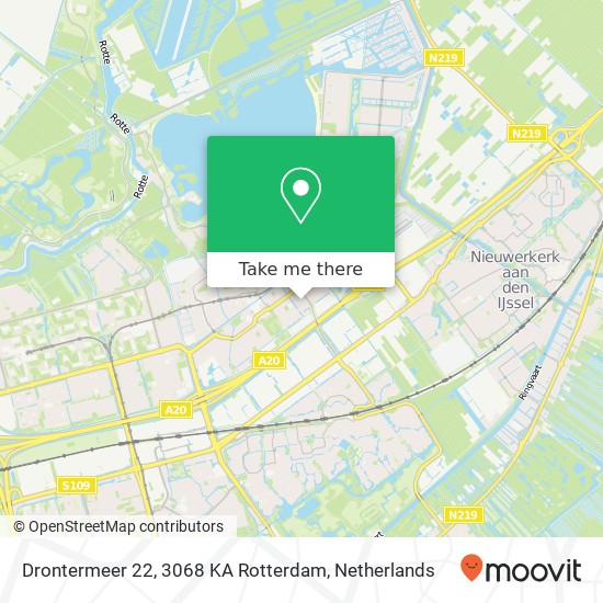 Drontermeer 22, 3068 KA Rotterdam map