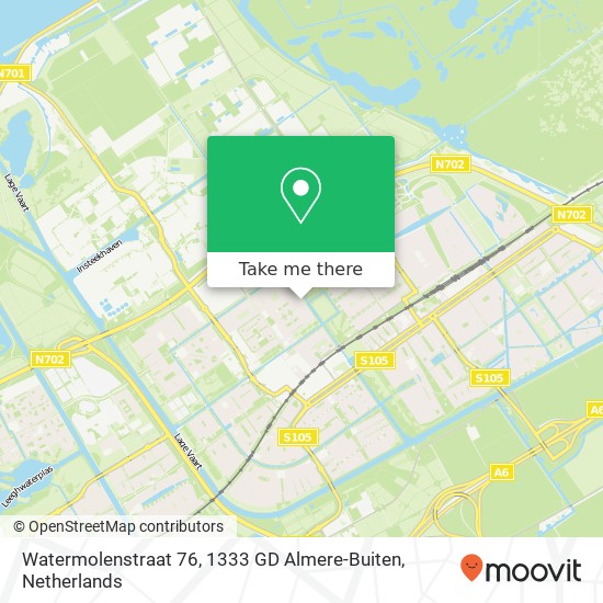 Watermolenstraat 76, 1333 GD Almere-Buiten map