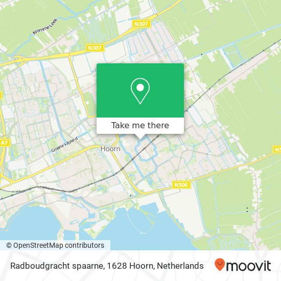 Radboudgracht spaarne, 1628 Hoorn Karte