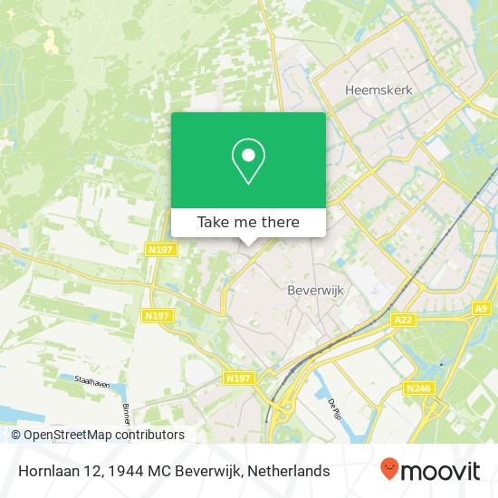 Hornlaan 12, 1944 MC Beverwijk map