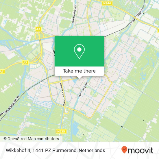 Wikkehof 4, 1441 PZ Purmerend map