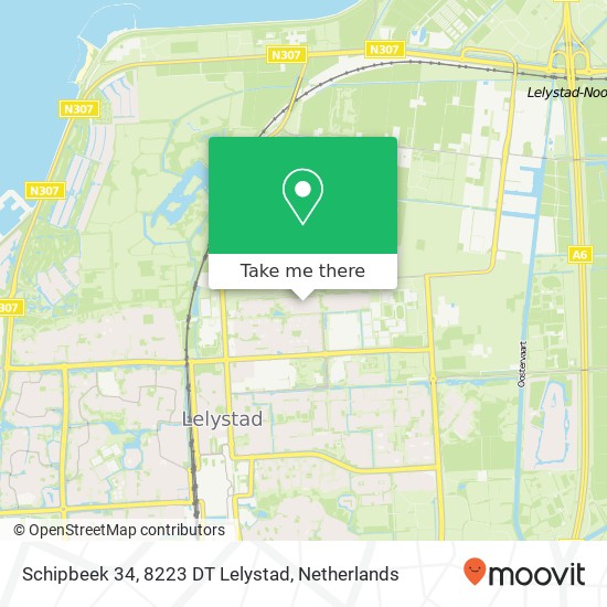 Schipbeek 34, 8223 DT Lelystad map