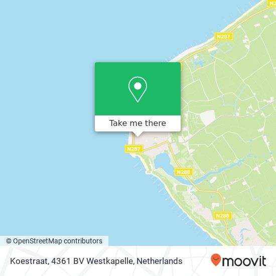 Koestraat, 4361 BV Westkapelle Karte