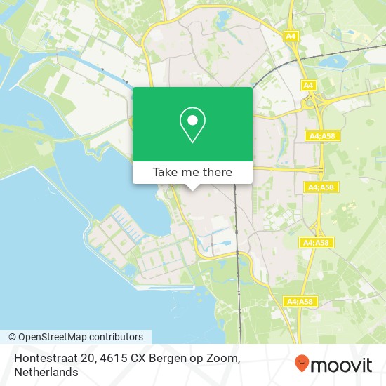 Hontestraat 20, 4615 CX Bergen op Zoom map