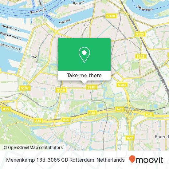 Menenkamp 13d, 3085 GD Rotterdam Karte