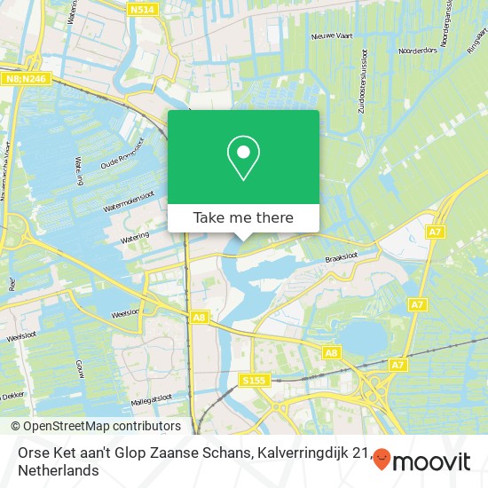 Orse Ket aan't Glop Zaanse Schans, Kalverringdijk 21 map