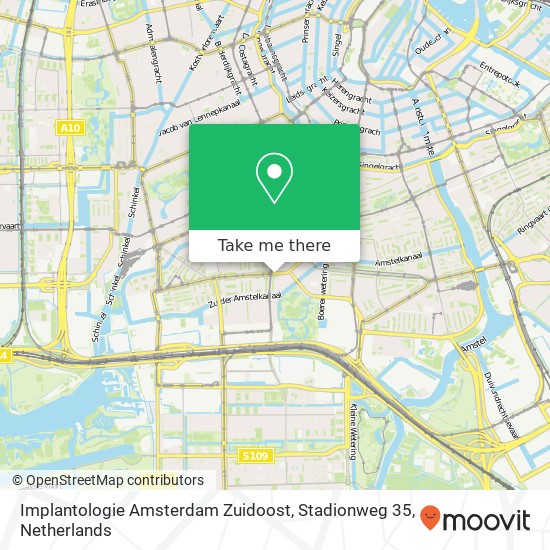 Implantologie Amsterdam Zuidoost, Stadionweg 35 Karte