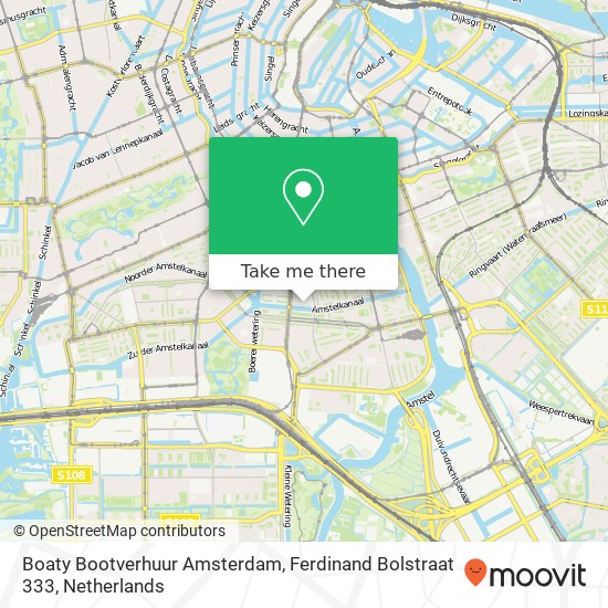 Boaty Bootverhuur Amsterdam, Ferdinand Bolstraat 333 map