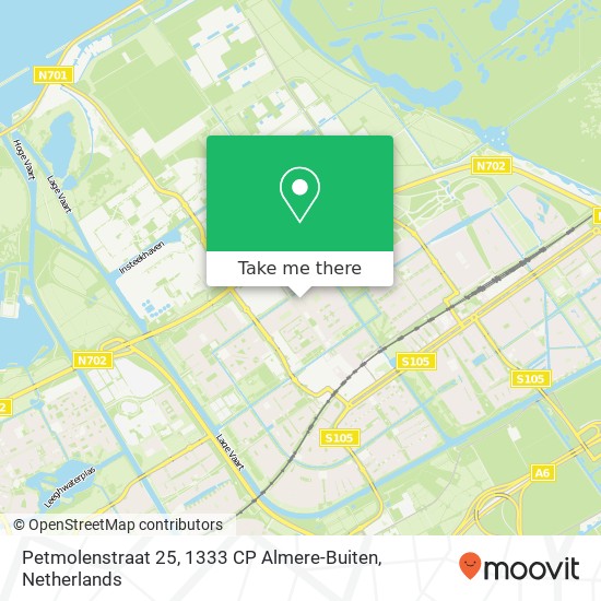 Petmolenstraat 25, 1333 CP Almere-Buiten Karte