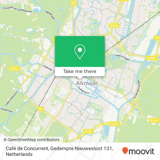 Café de Concurrent, Gedempte Nieuwesloot 131 map