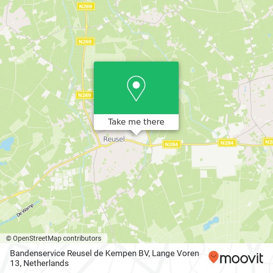 Bandenservice Reusel de Kempen BV, Lange Voren 13 map