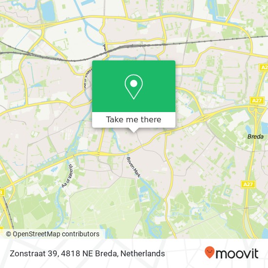 Zonstraat 39, 4818 NE Breda map