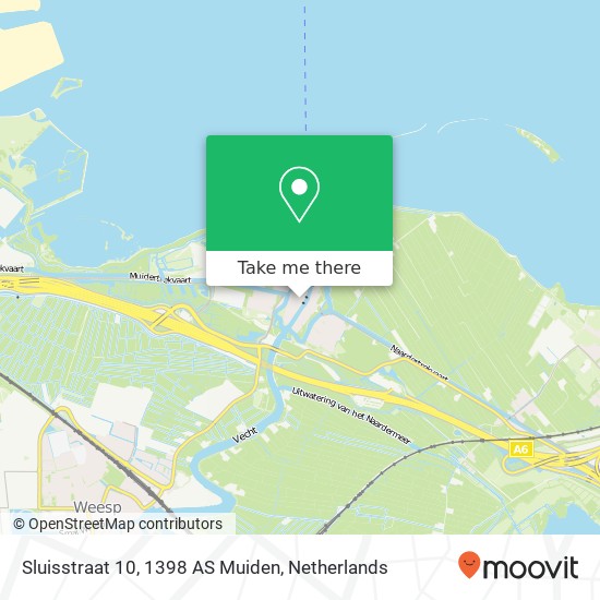 Sluisstraat 10, 1398 AS Muiden map