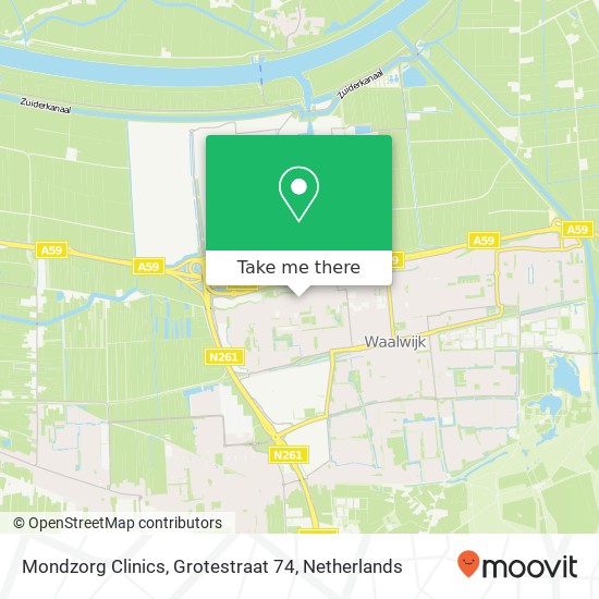 Mondzorg Clinics, Grotestraat 74 map