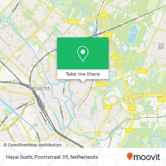 Hayai Sushi, Poortstraat 35 map