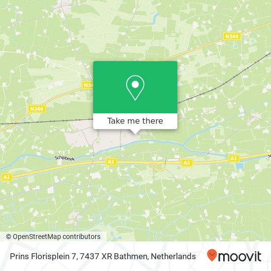 Prins Florisplein 7, 7437 XR Bathmen map