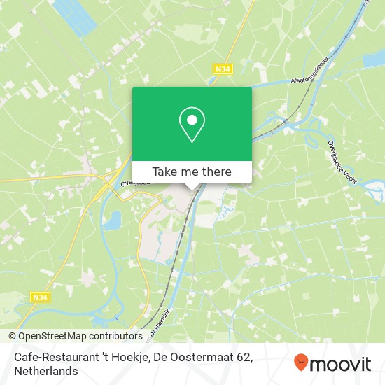 Cafe-Restaurant 't Hoekje, De Oostermaat 62 map