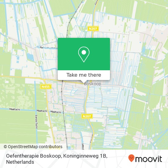 Oefentherapie Boskoop, Koninginneweg 1B map