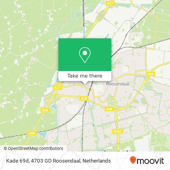 Kade 69d, 4703 GD Roosendaal Karte