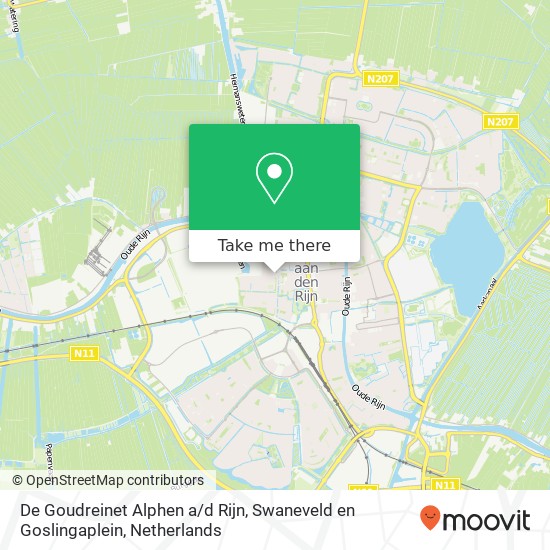 De Goudreinet Alphen a / d Rijn, Swaneveld en Goslingaplein map