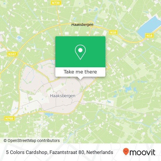 5 Colors Cardshop, Fazantstraat 80 map