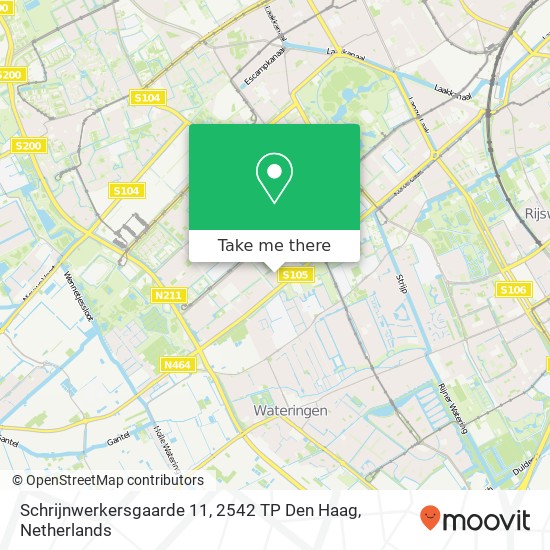 Schrijnwerkersgaarde 11, 2542 TP Den Haag map