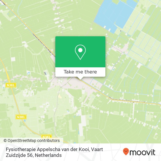 Fysiotherapie Appelscha van der Kooi, Vaart Zuidzijde 56 map