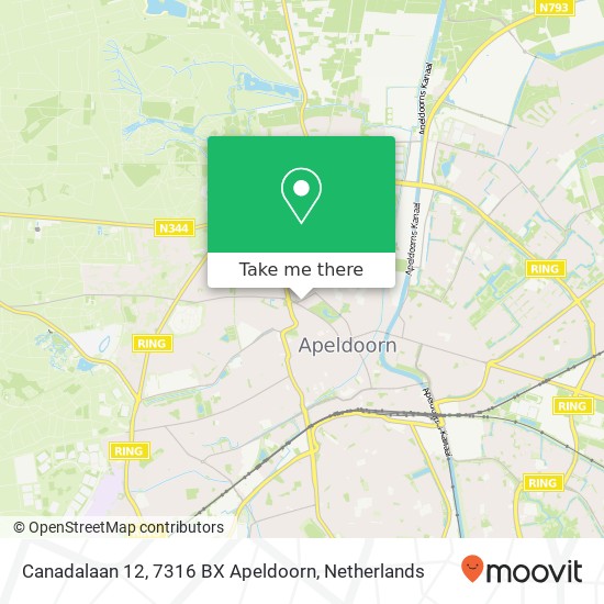 Canadalaan 12, 7316 BX Apeldoorn map