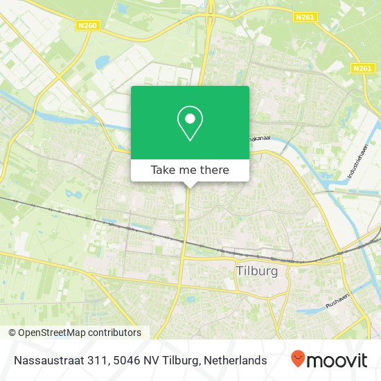 Nassaustraat 311, 5046 NV Tilburg Karte