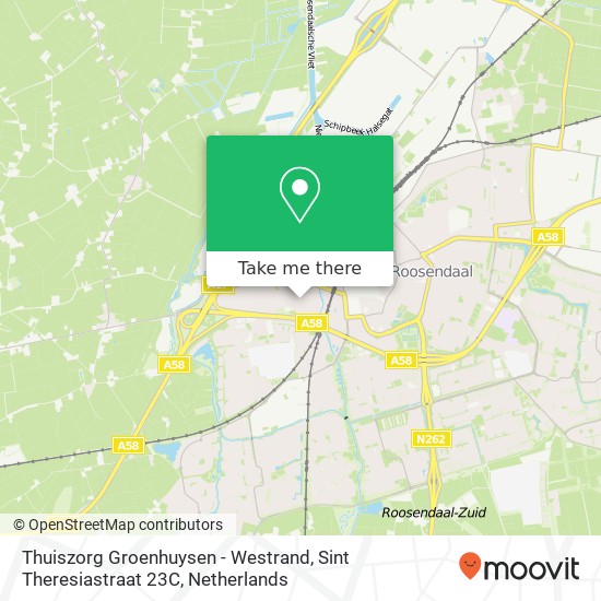 Thuiszorg Groenhuysen - Westrand, Sint Theresiastraat 23C map