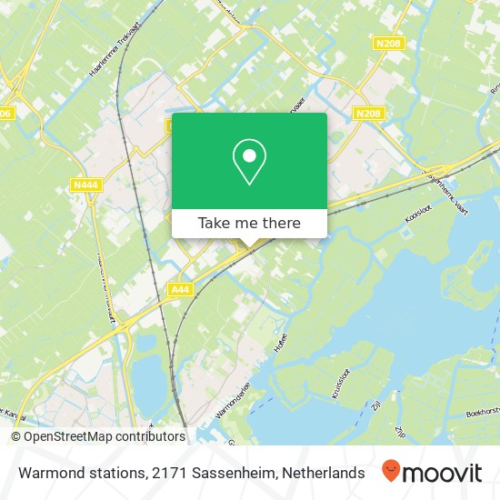 Warmond stations, 2171 Sassenheim map