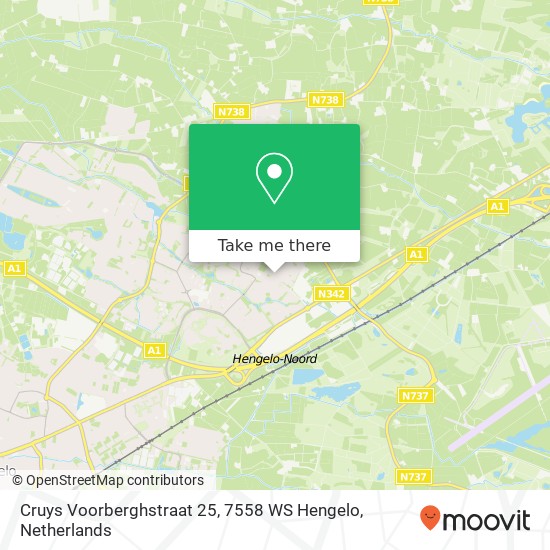 Cruys Voorberghstraat 25, 7558 WS Hengelo map