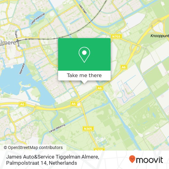 James Auto&Service Tiggelman Almere, Palmpolstraat 14 Karte