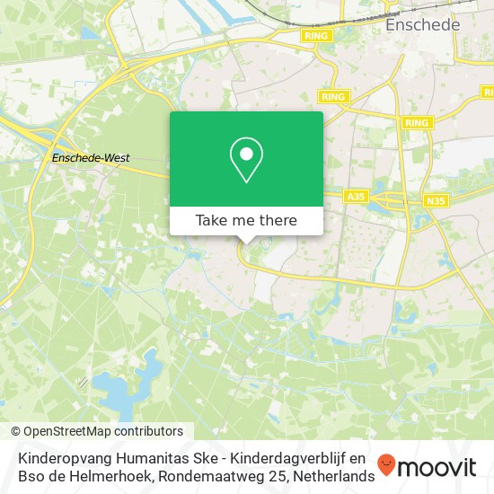 Kinderopvang Humanitas Ske - Kinderdagverblijf en Bso de Helmerhoek, Rondemaatweg 25 map